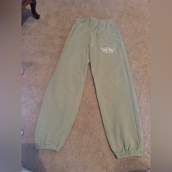 Boys Lie- Pale Mint Green Angel embroidered Elastic Sweatpants - Picture 3 of 6